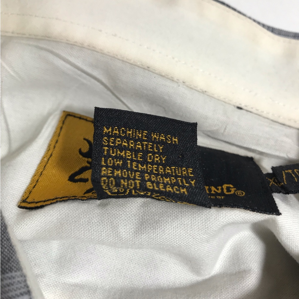 Browning Men's Black & White Plaid Long Sleeve Button Down Shirt - Picture 9 of 11